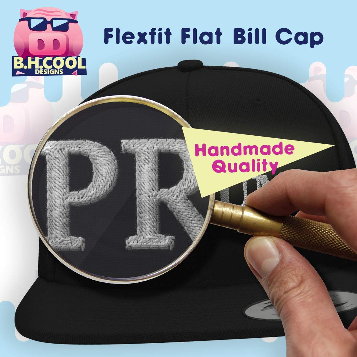 Flat Bill Fitted Hat D3041