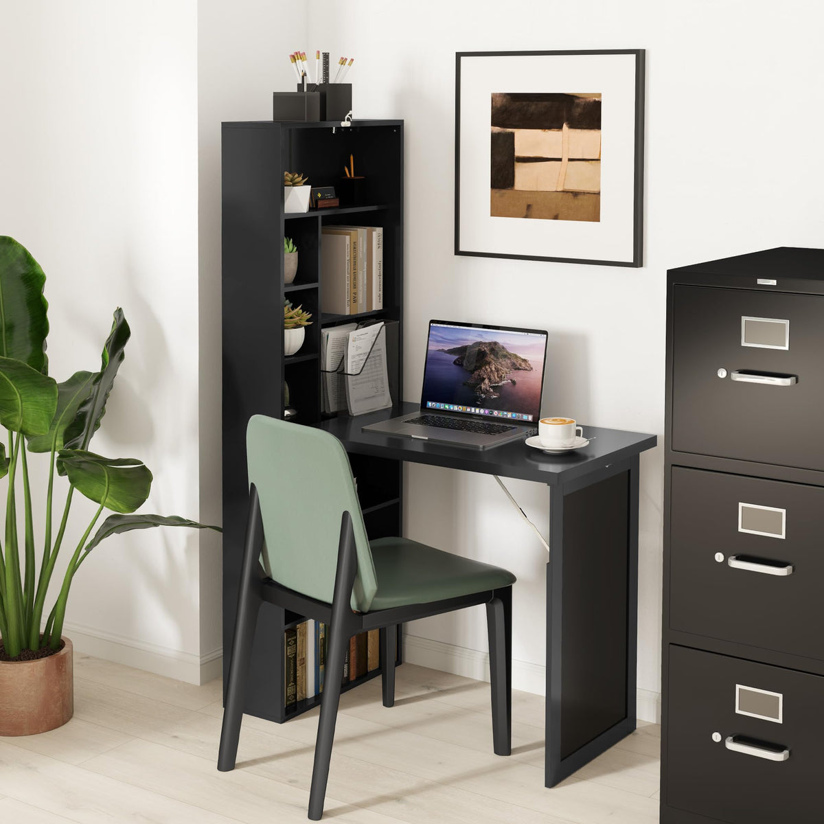 Black Foldable Convertible Computer Desk R5513