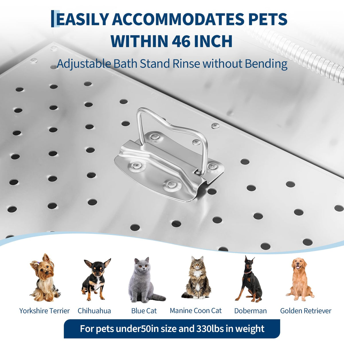 46 Inch Dog Washing Station with Walk-in Stair Z915957