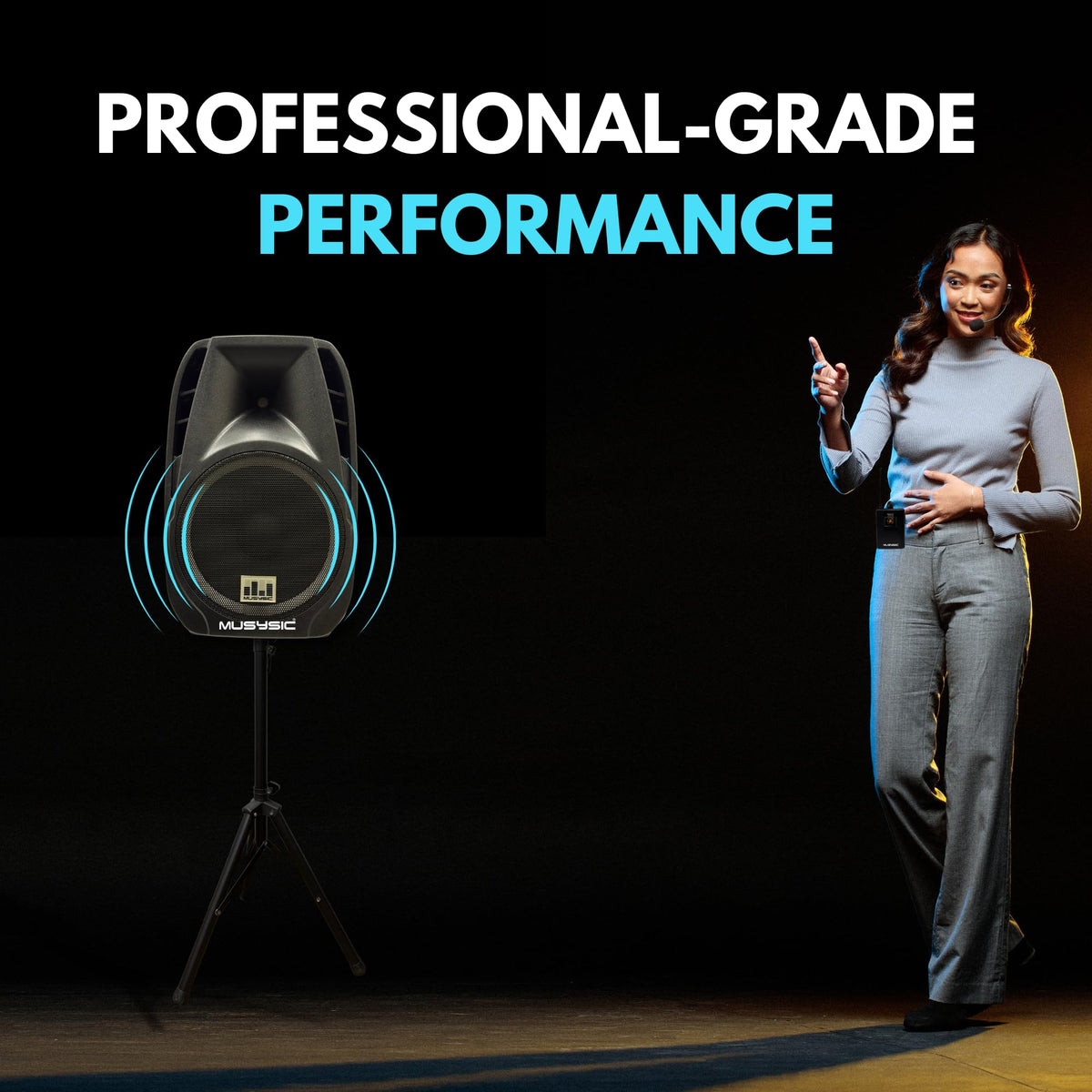 15" 2000W Portable PA Speaker System with Wireless Microphones L96958