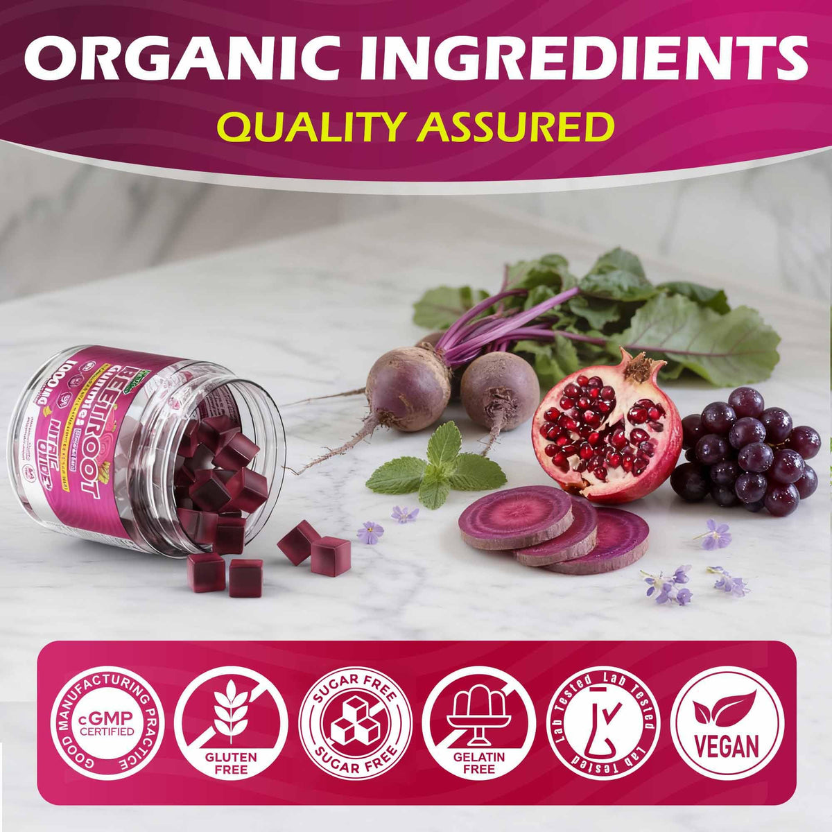 Sugar Free Beet Root Gummies with L-Citrulline & L-Arginine S75227