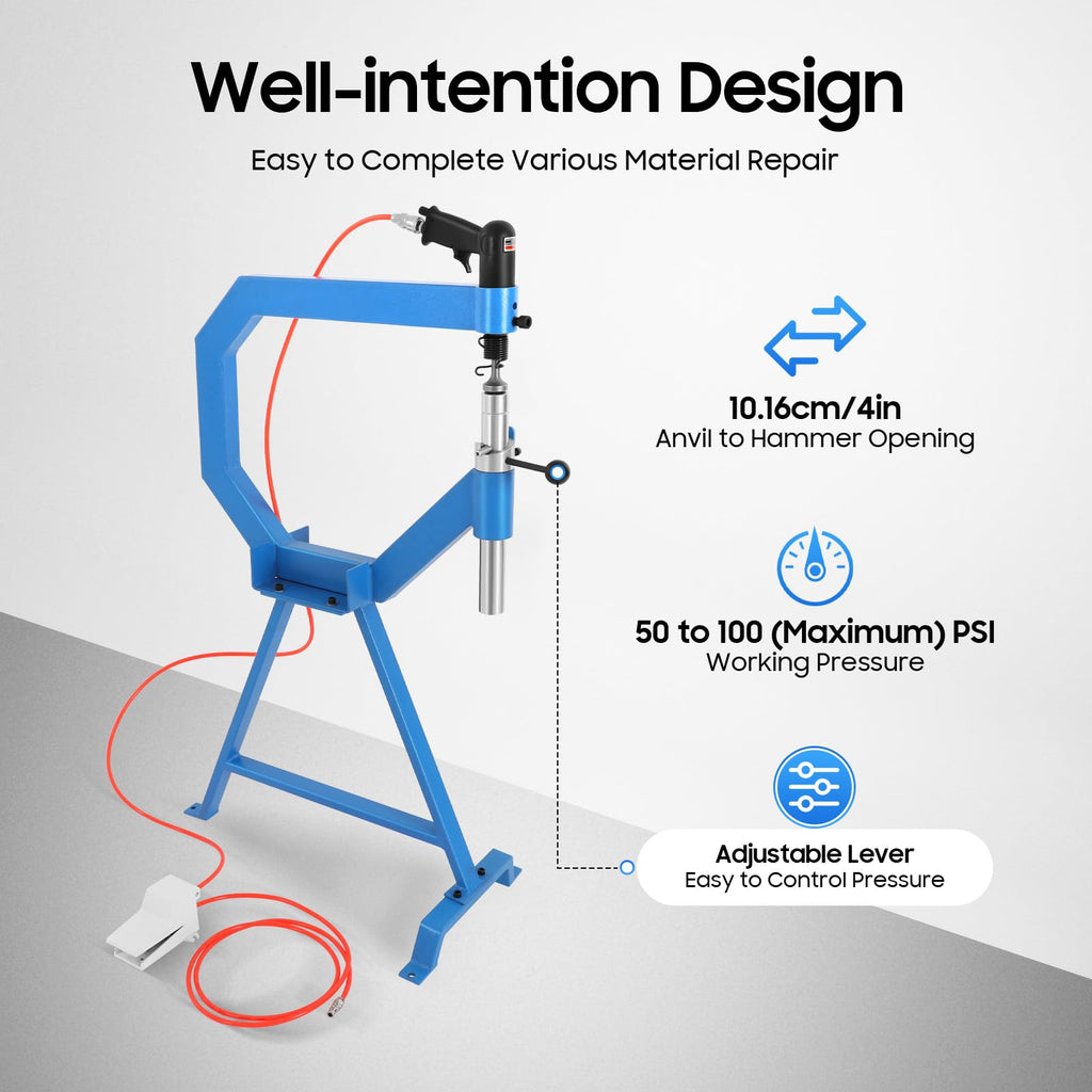 4" Pneumatic Planishing Hammer with Cast-Iron Stand D80207