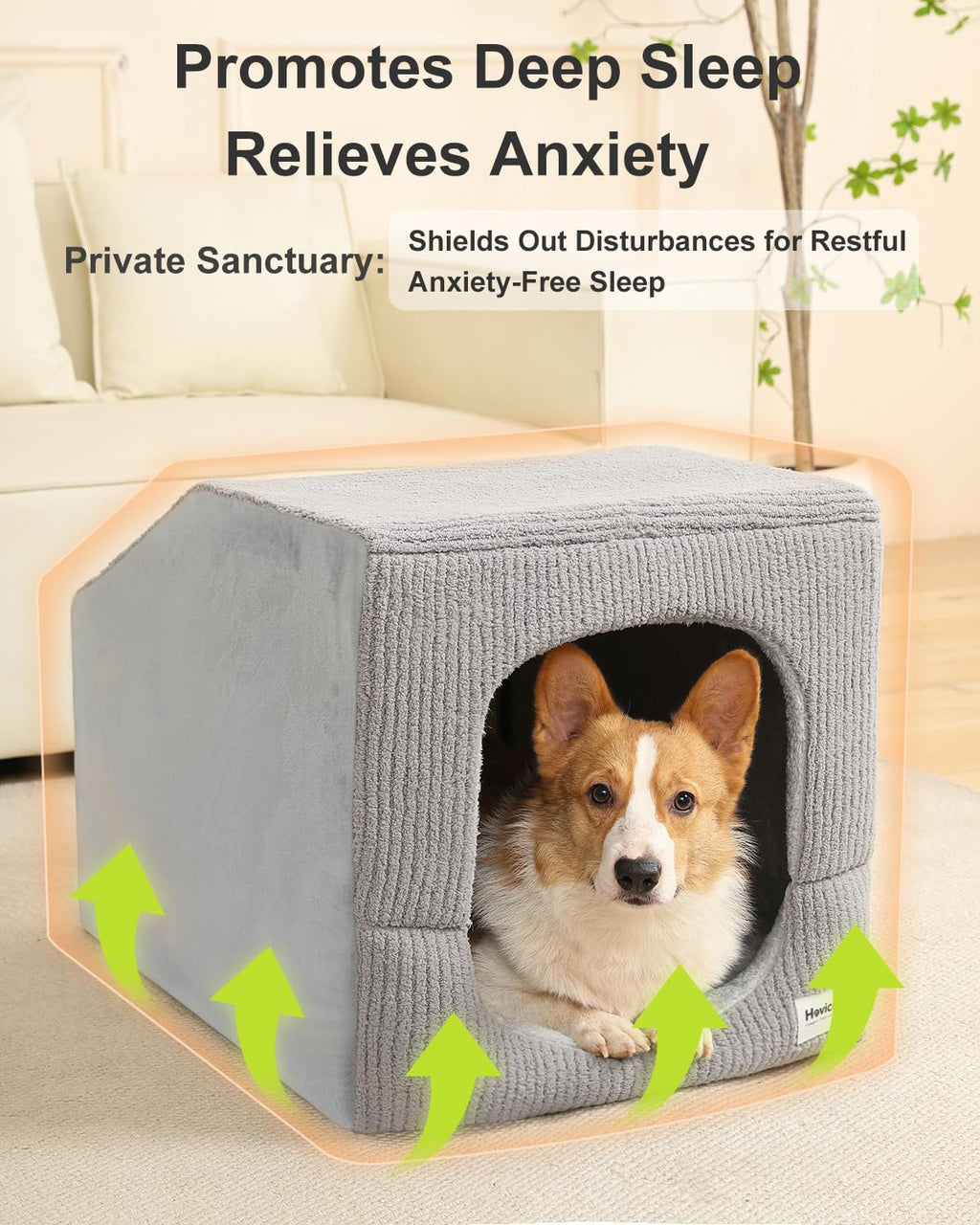 Small Dog House with Dog Cave Bed W841968