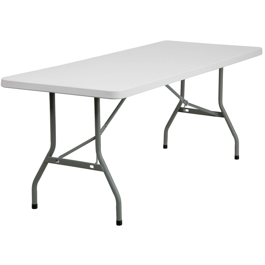 6-Foot Granite White Plastic Folding Table U721