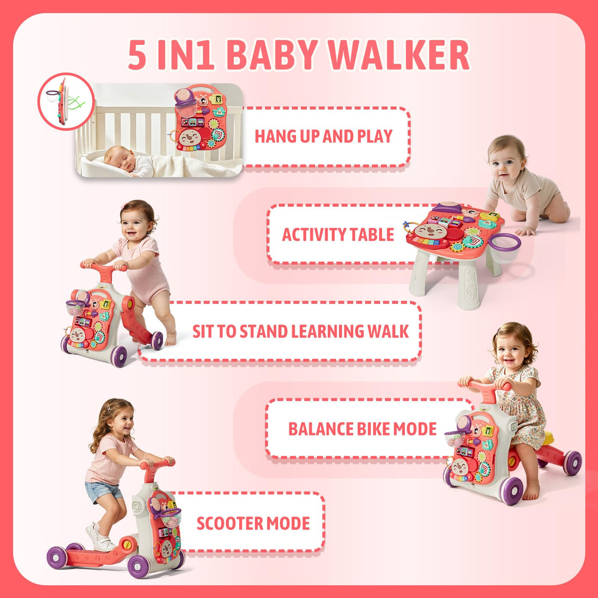 5 in 1 Baby Walker B59688