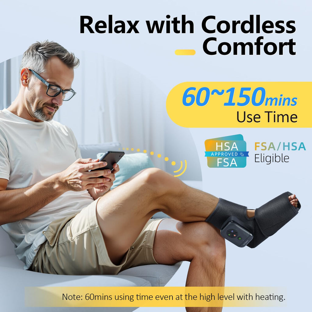Portable Air Compression Foot Massager with Heat N81224