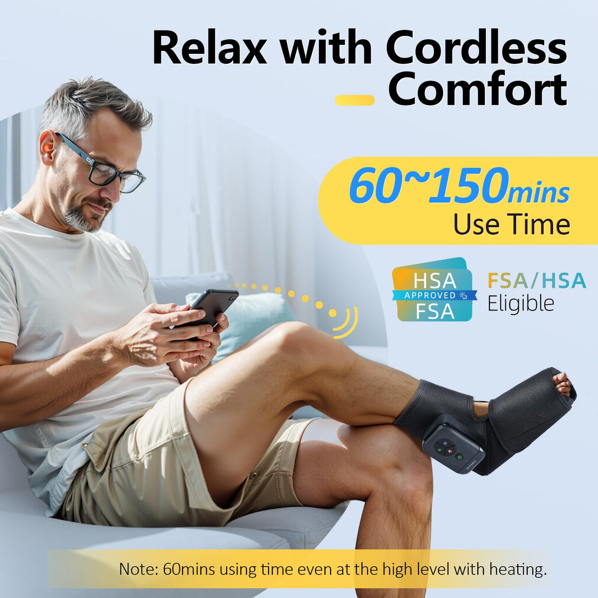 Portable Air Compression Foot Massager with Heat N81224