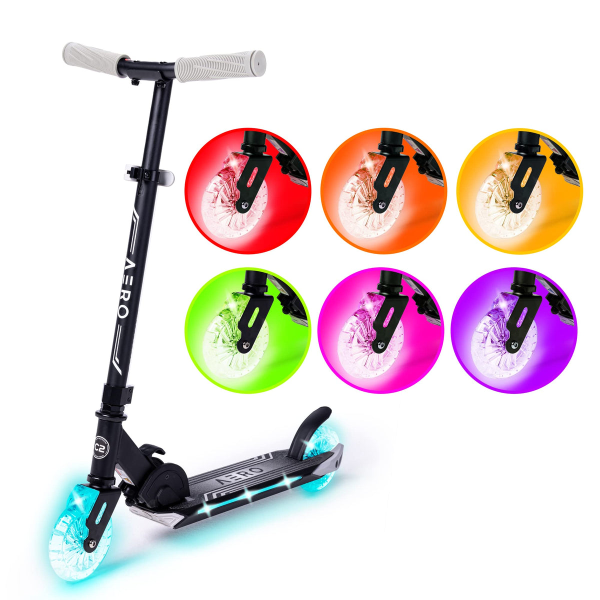 Two-Wheel Kick Scooter for Kids 5-8 with RGB Lights K513