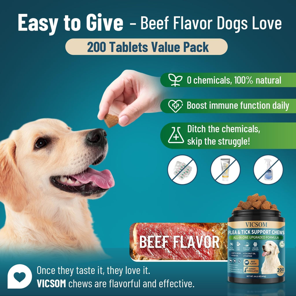 Chewable Flea and Tick Prevention for Dogs & Cats, 400 Treats P4889