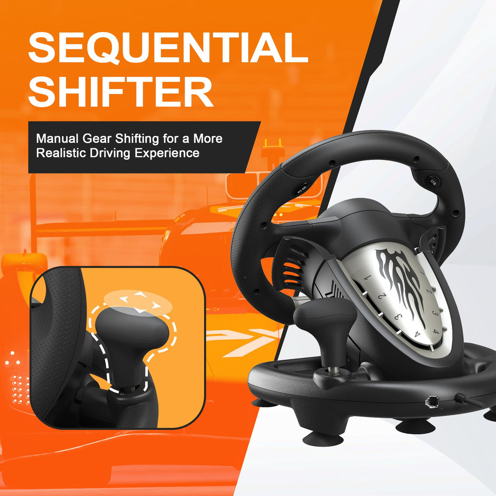 Gaming Steering Wheel with Pedals U8076