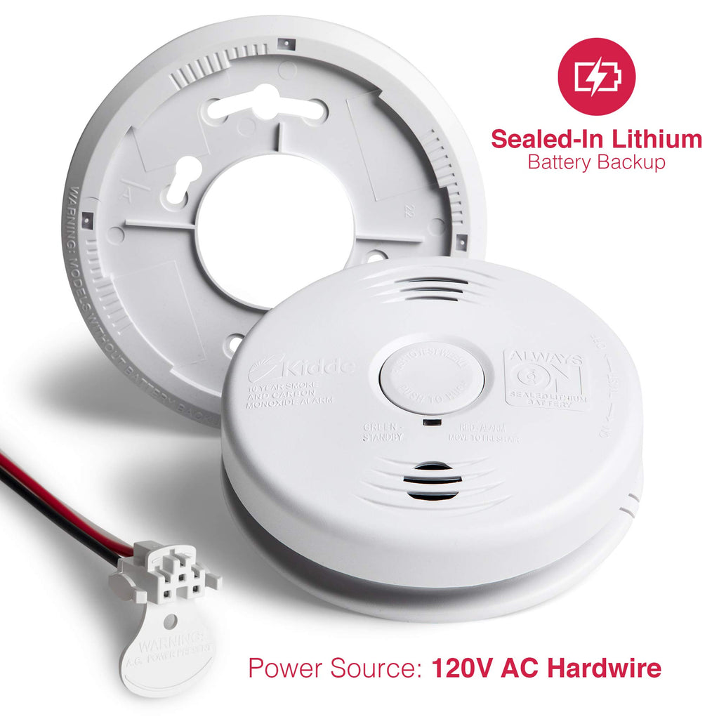 Hardwired Smoke and Carbon Monoxide Detector Alarm with Voice Warning, White Y21712