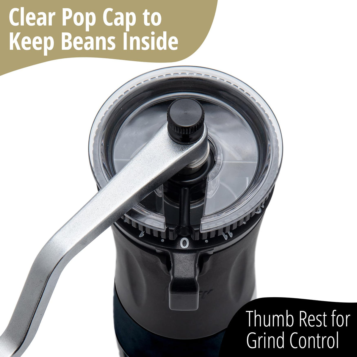 Manual Hand Burr Coffee Grinder with Hardened Steel Conical Burrs G4513