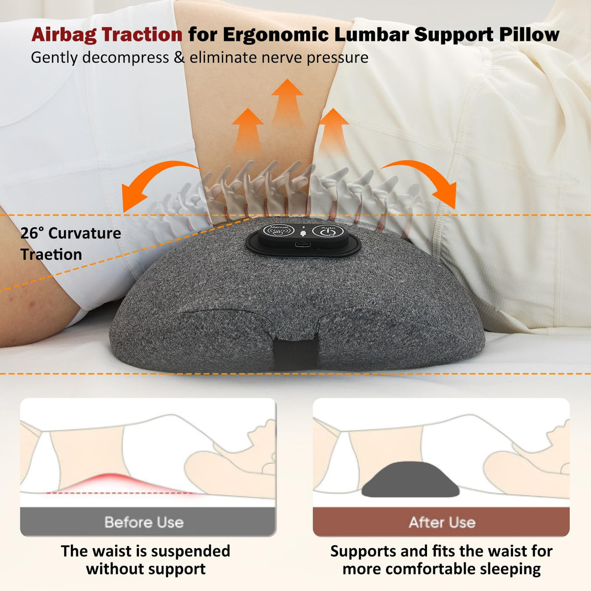 Back Massager with Heat, Vibration, Airbag Stretch Q73555