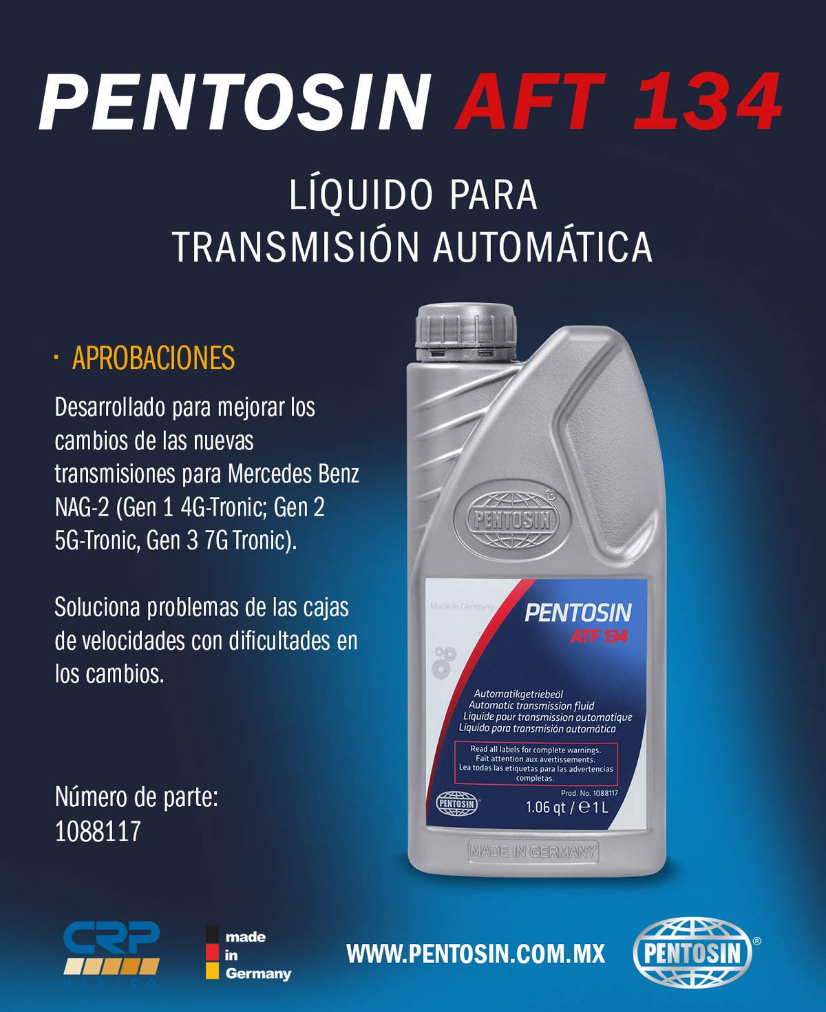 ATF 134 Automatic Transmission Fluid Red 1 Liter W933297