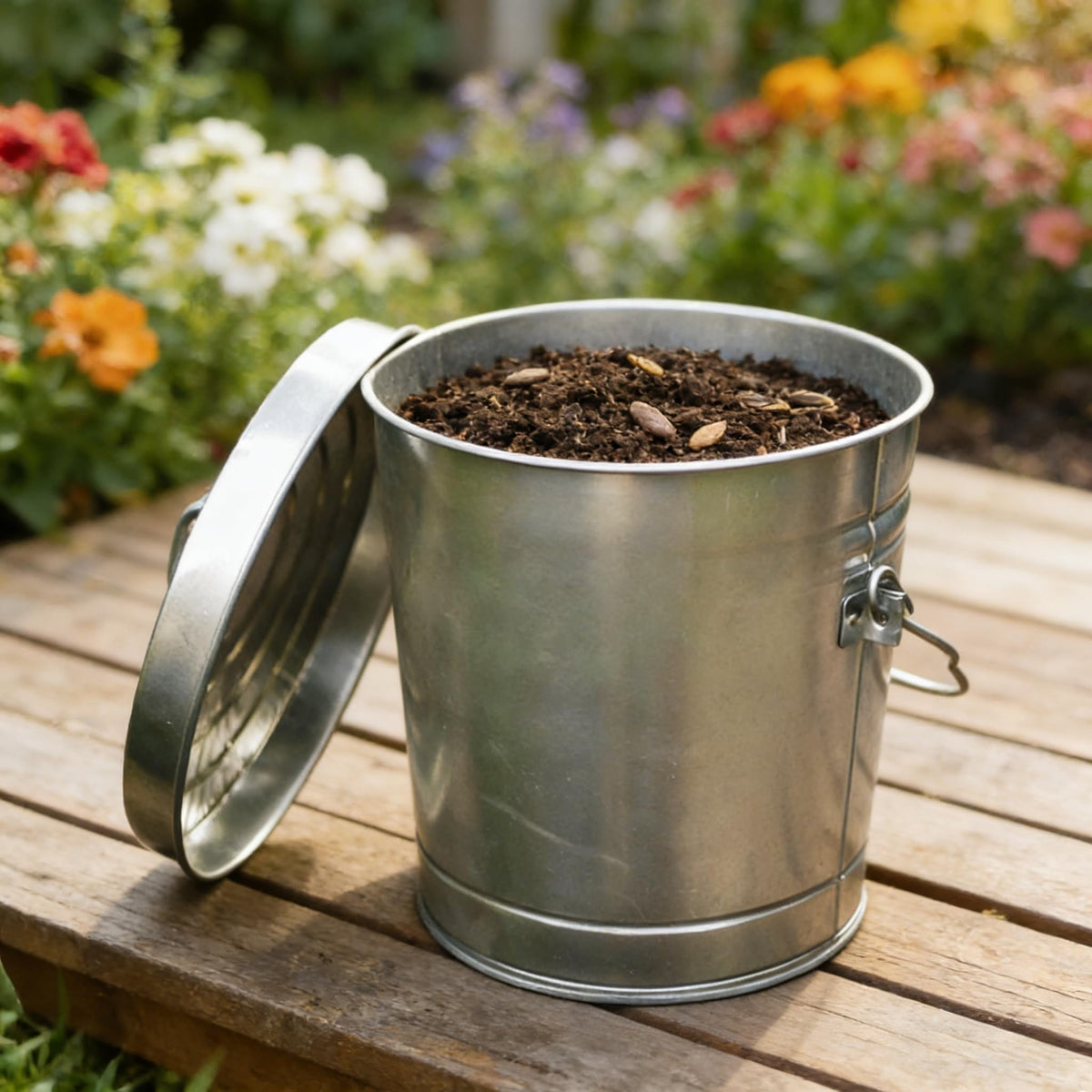 6-Gallon Galvanized Steel Storage Can with Locking Lid M935874