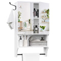 White Wall Mounted Bathroom Cabinet with Mirror and Adjustable Shelf X652