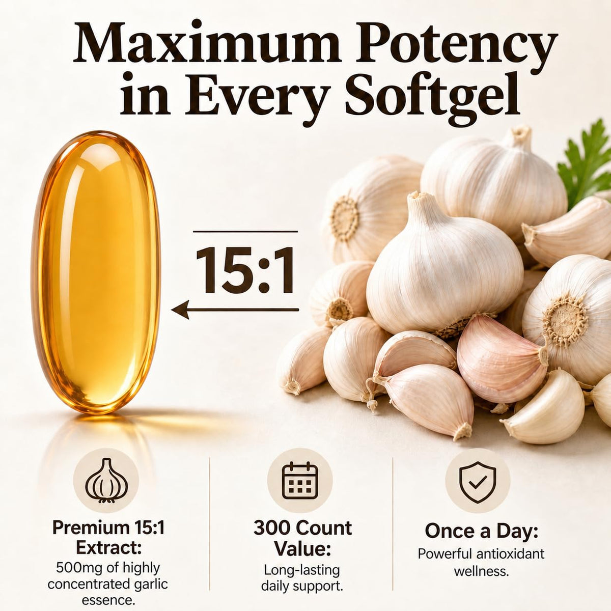 Odorless Aged Garlic Extract 300 Softgels T1275