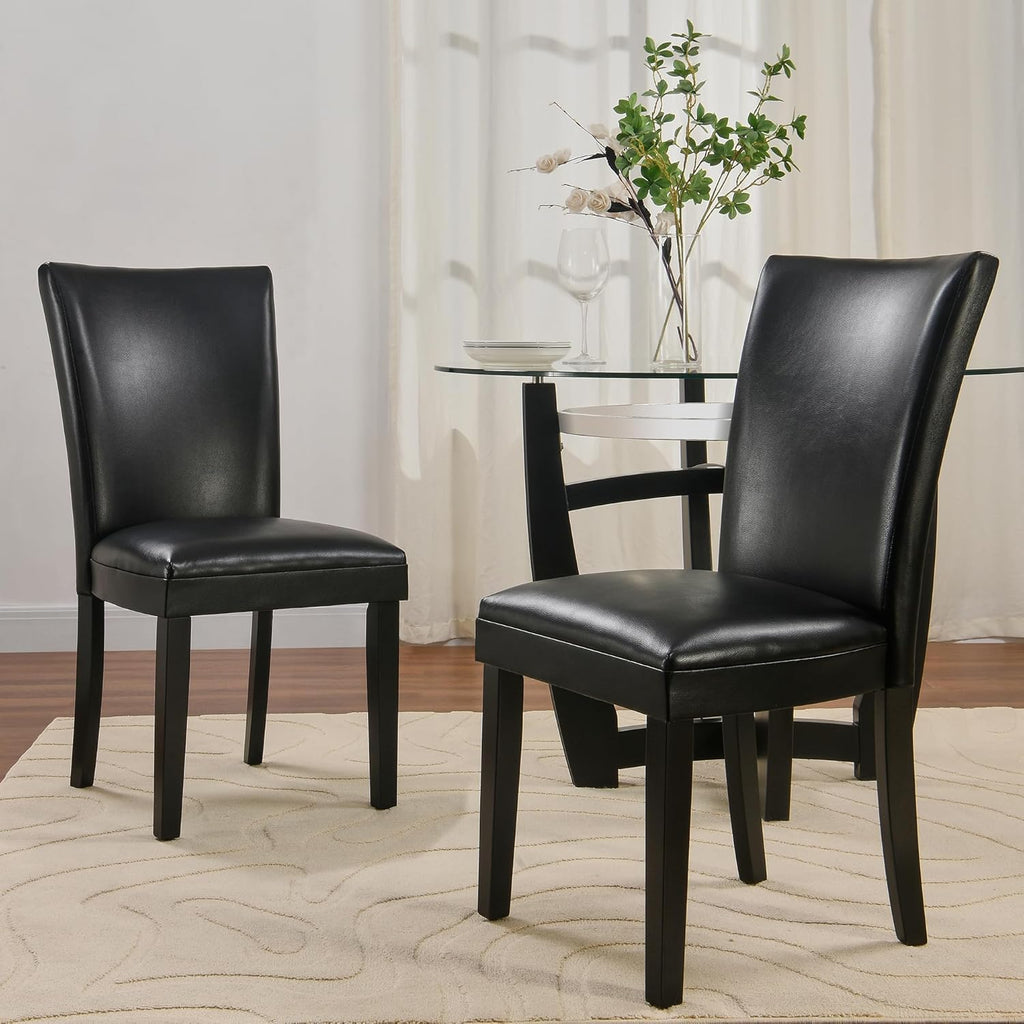 Set of 8 Black Faux Leather Upholstered Dining Chairs S254206