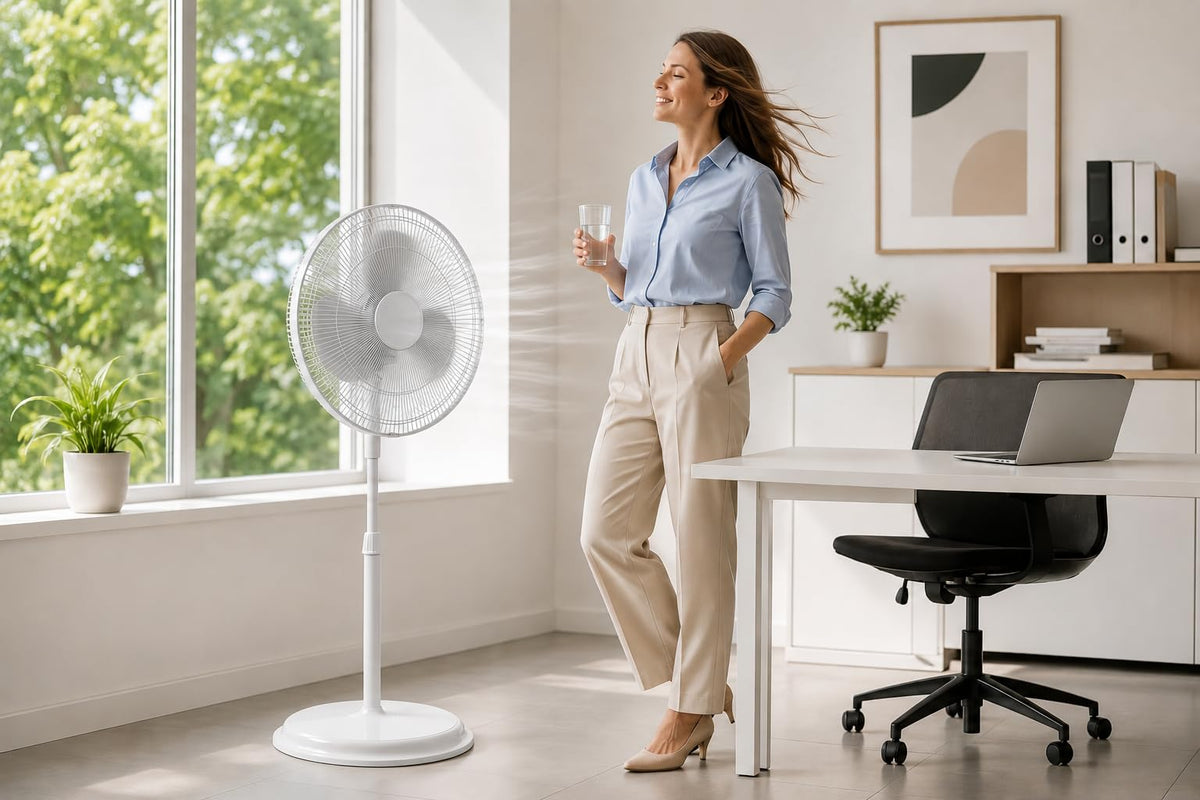 16" Oscillating Standing Pedestal Fan with Adjustable Height V9998