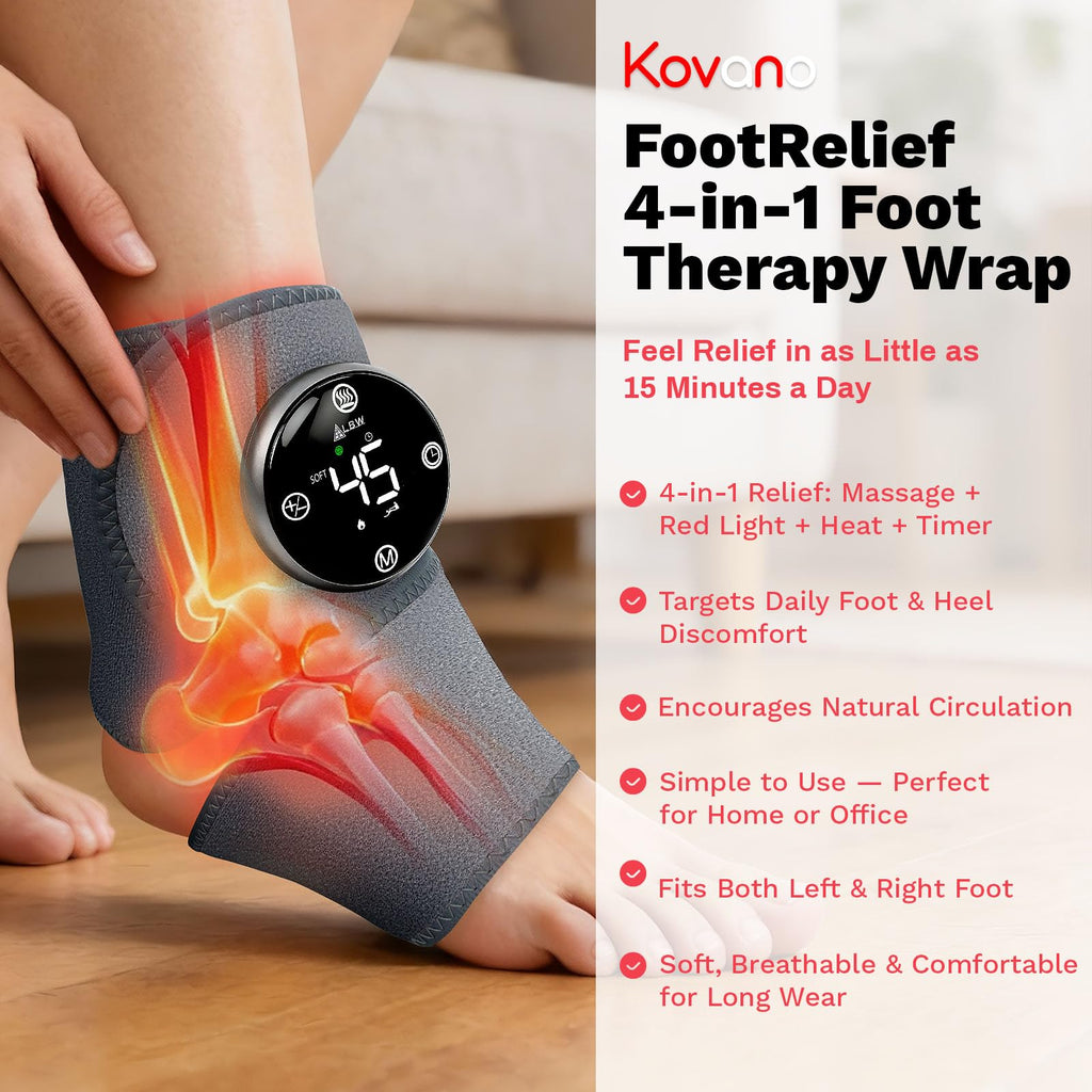 Cordless Heated Foot Massager Wrap with Red Light D99967