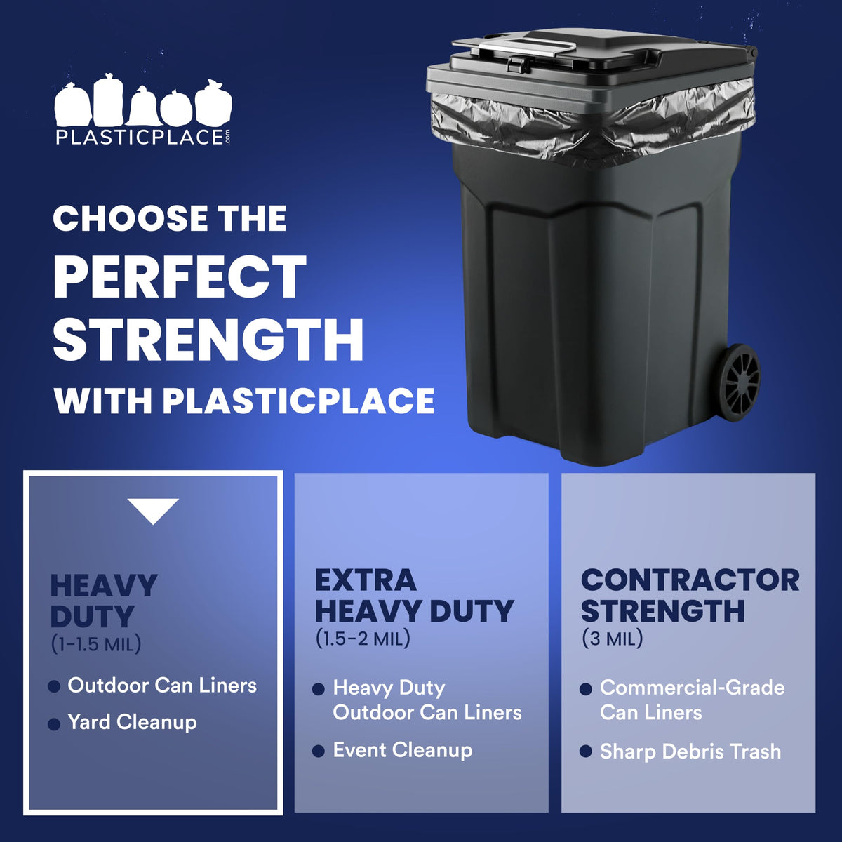 95-96 Gallon Heavy Duty Black Trash Bags K349