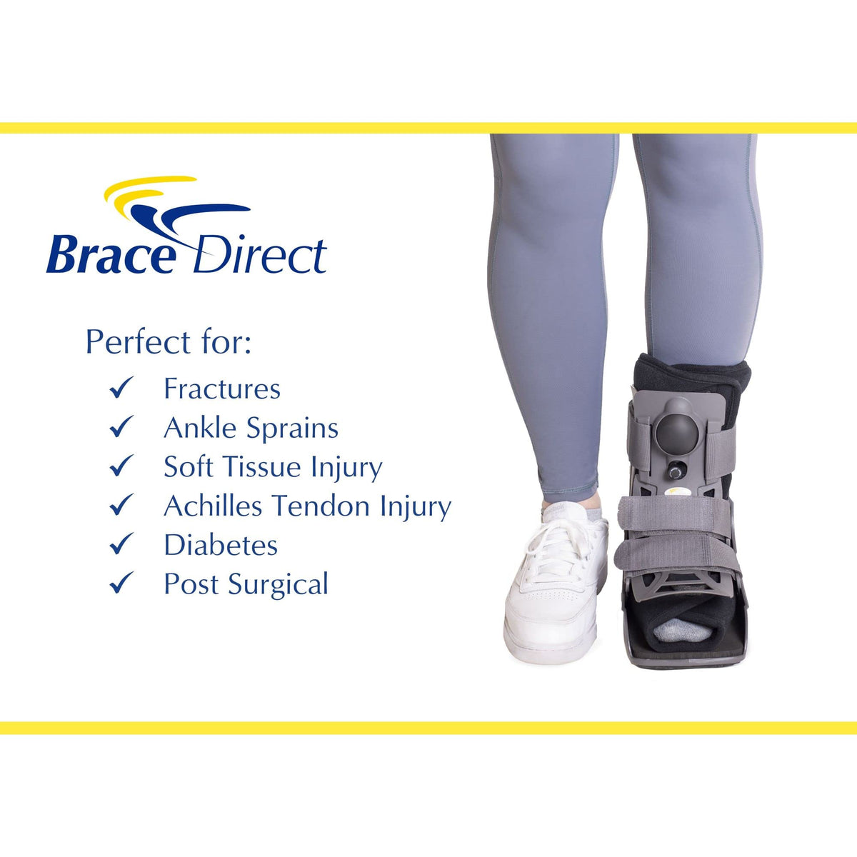 Ultra Light Short Full Shell Walking Boot + Reusable Ankle & Foot Ice Pack K2530