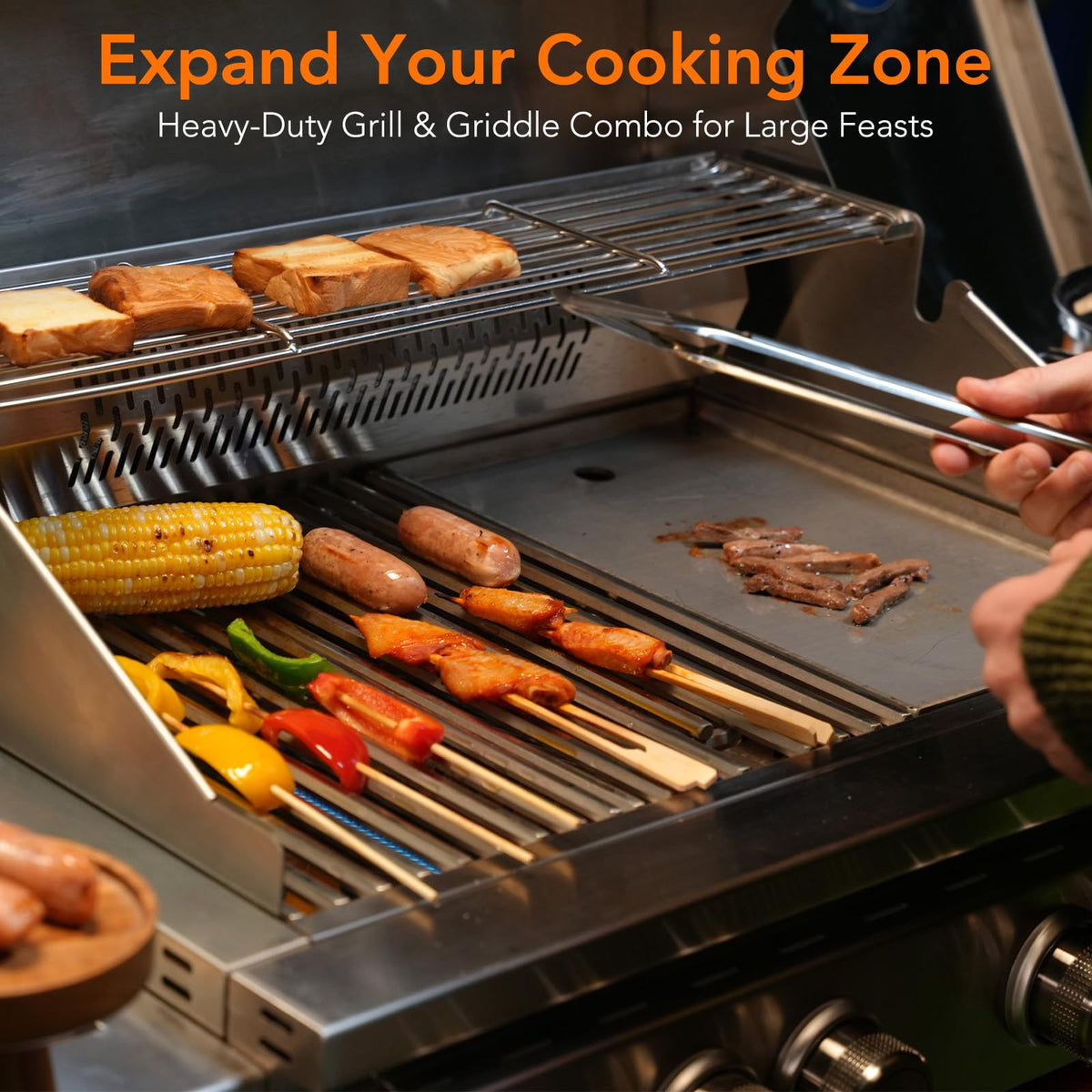 Heavy-duty SUS304 Stainless Steel 6-Burner Propane Gas Grill B8161