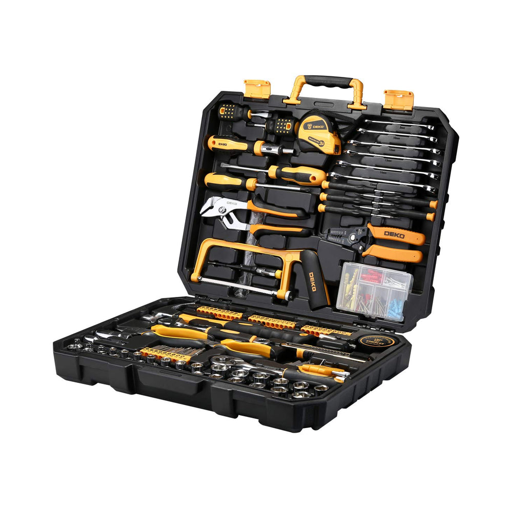 198 Piece Home Repair Tool Kit with Plastic Toolbox W77425