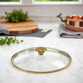 10" Tempered Glass Lid with Steam Vent & Stainless Steel Rim M490
