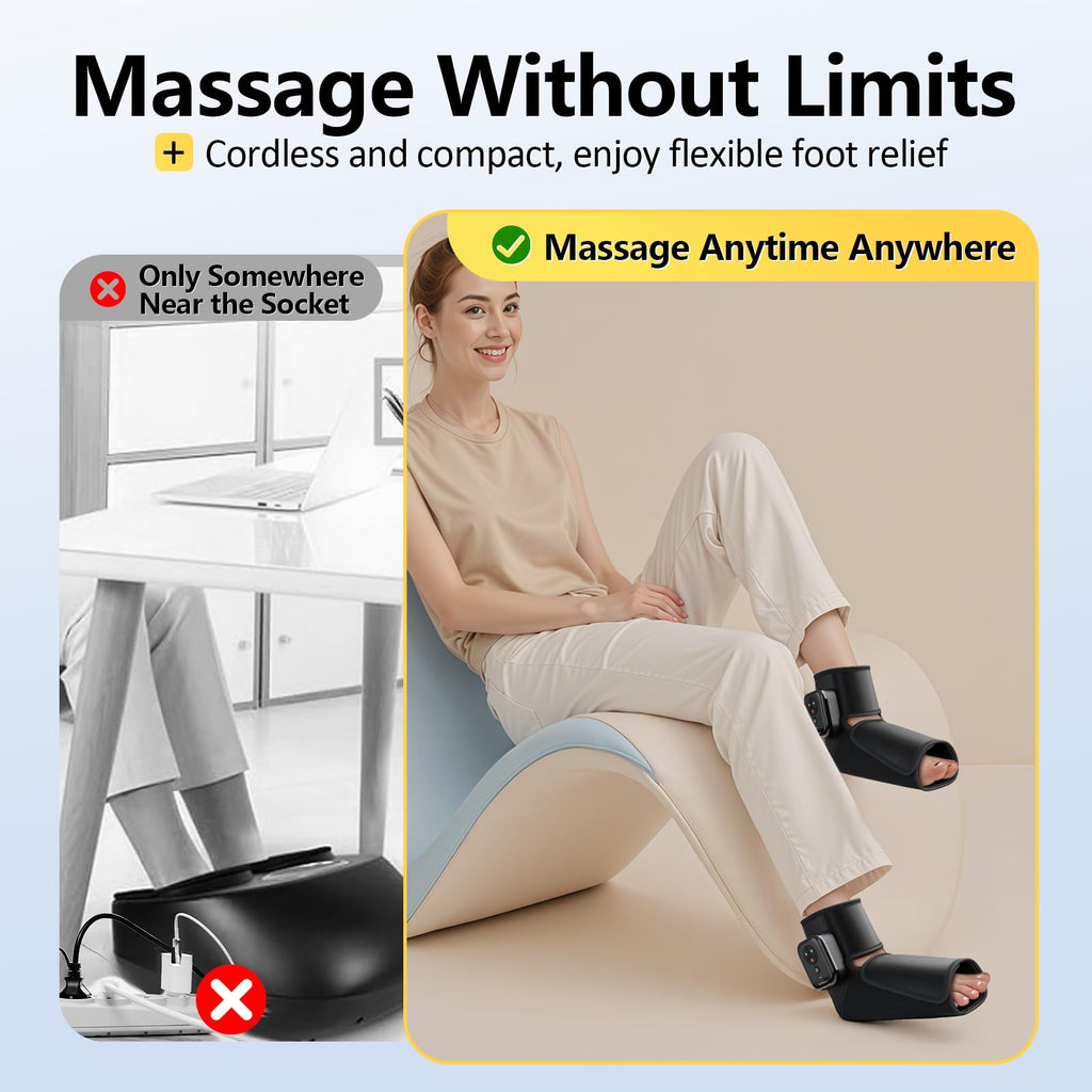 Portable Air Compression Foot Massager with Heat N81224