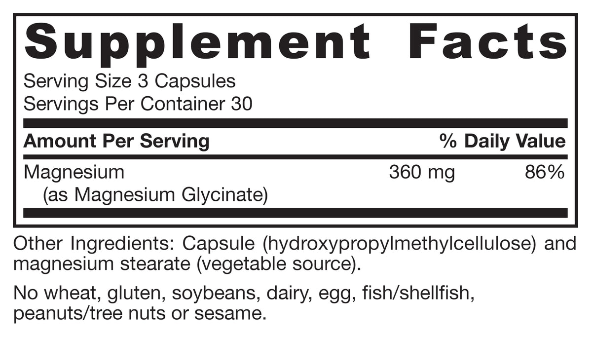Magnesium Glycinate 90 Capsules J140421
