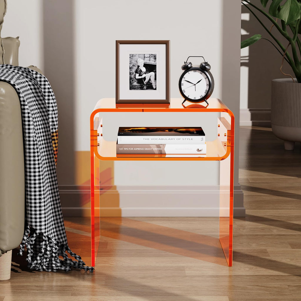 Clear Acrylic 2-Tier End Table M6278