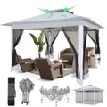 12x12 Pop Up Waterproof Outdoor Canopy with Mosquito Nettings and Carry Bag S317