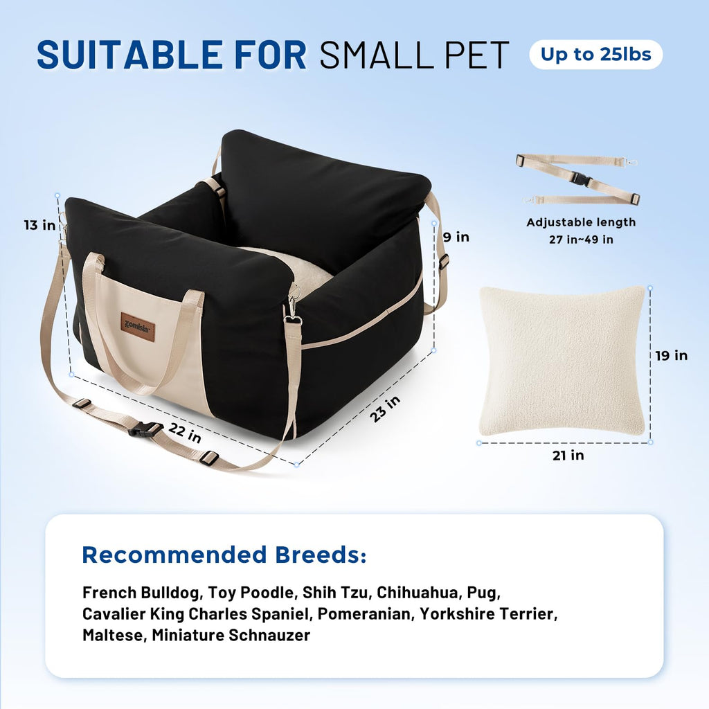 Waterproof Dog Car Seat with Safety Leash, Black N17333