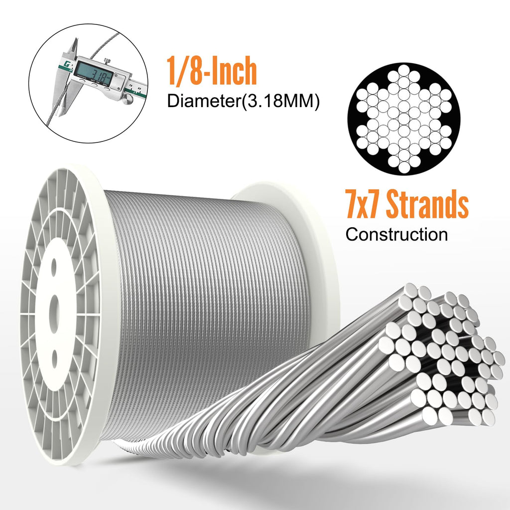 1000FT 1/8" Stainless Steel Cable P25175