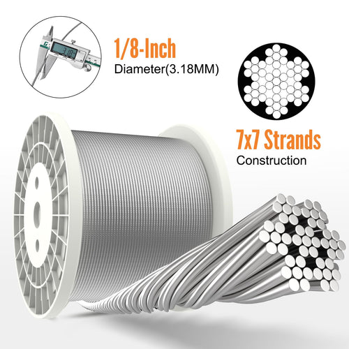 1000FT 1/8" Stainless Steel Cable P25175