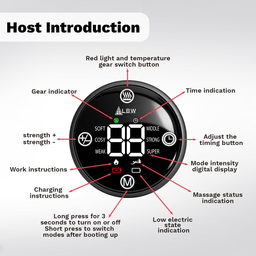 Cordless Heated Foot Massager Wrap with Red Light D99967