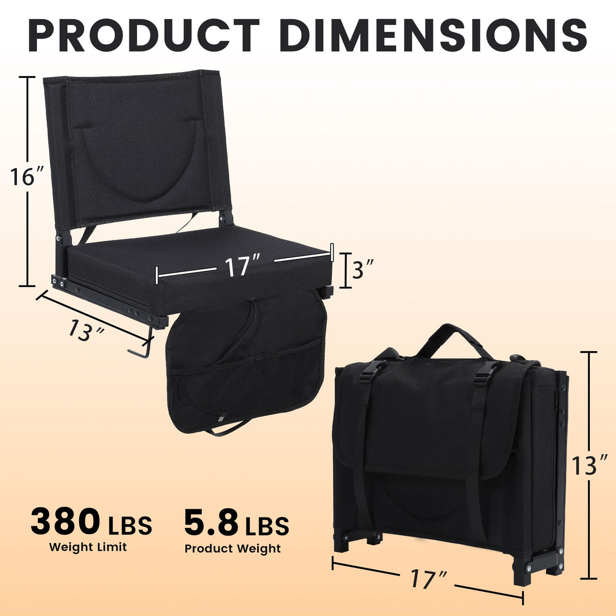 Heated Stadium Seats with Backrest and Cushion O466473