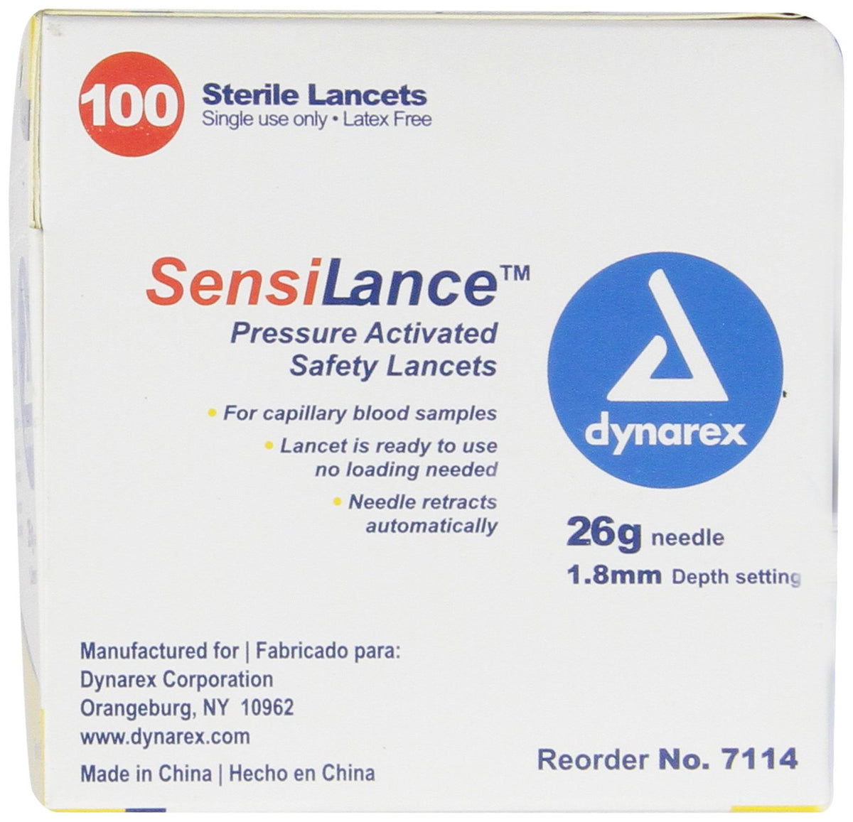 26 Gauge Sterile Safety Lancets 100 Count Q116