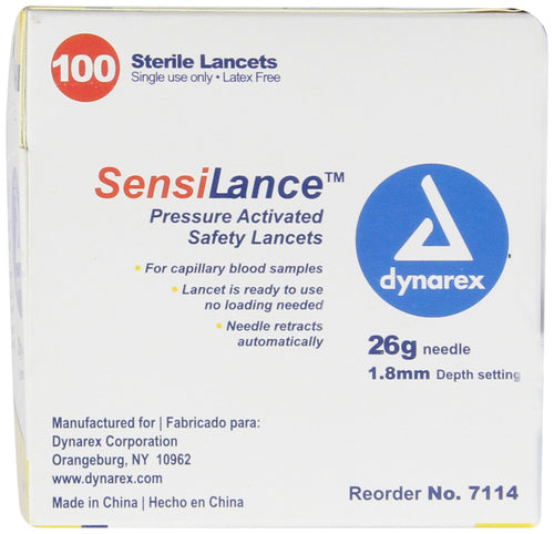 26 Gauge Sterile Safety Lancets 100 Count Q116