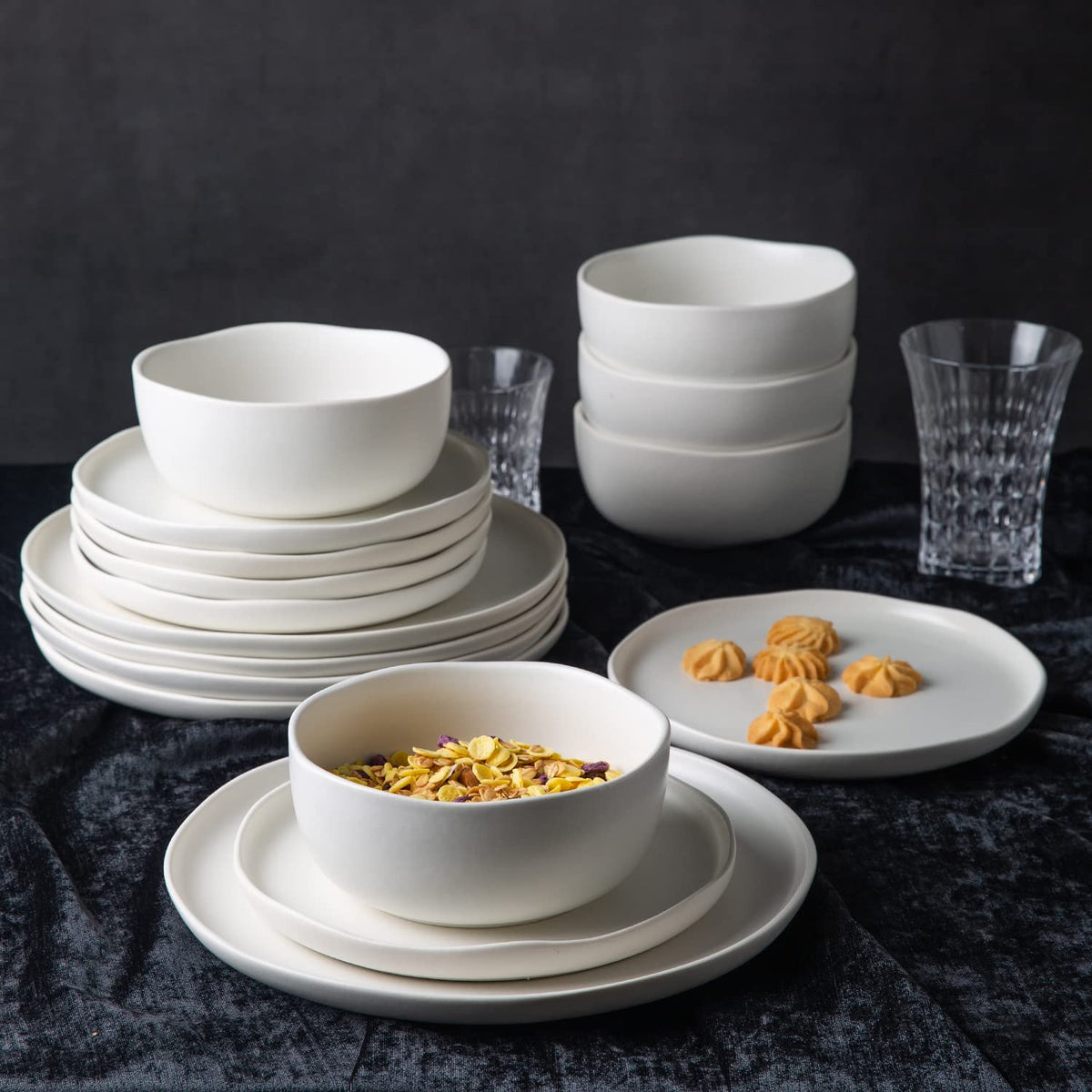 28oz Stoneware Cereal Bowls Set of 4 Matte White A327800