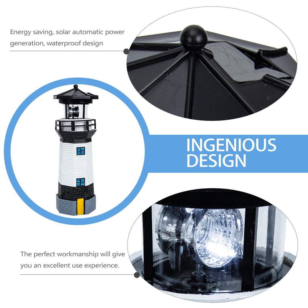 Solar Powered Resin Lighthouse Garden Decor B5335