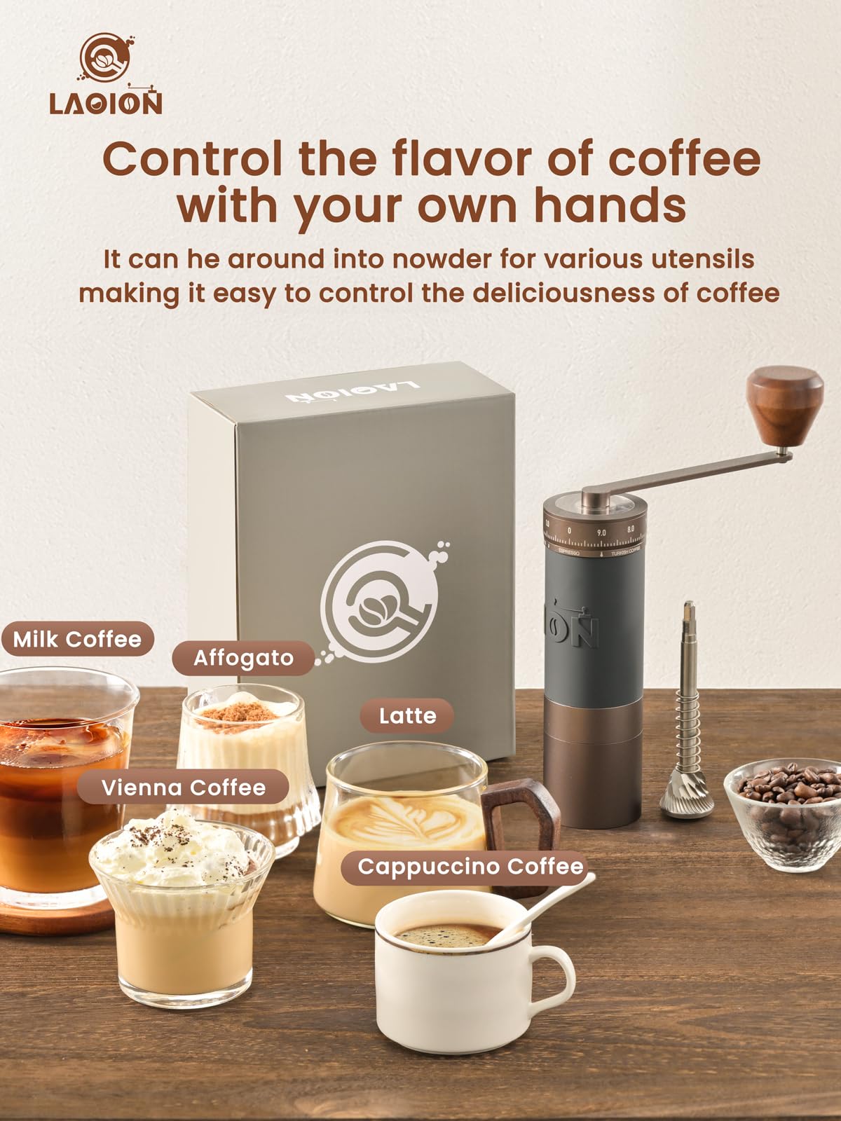 Manual Coffee Grinder with Straight Handle T2842