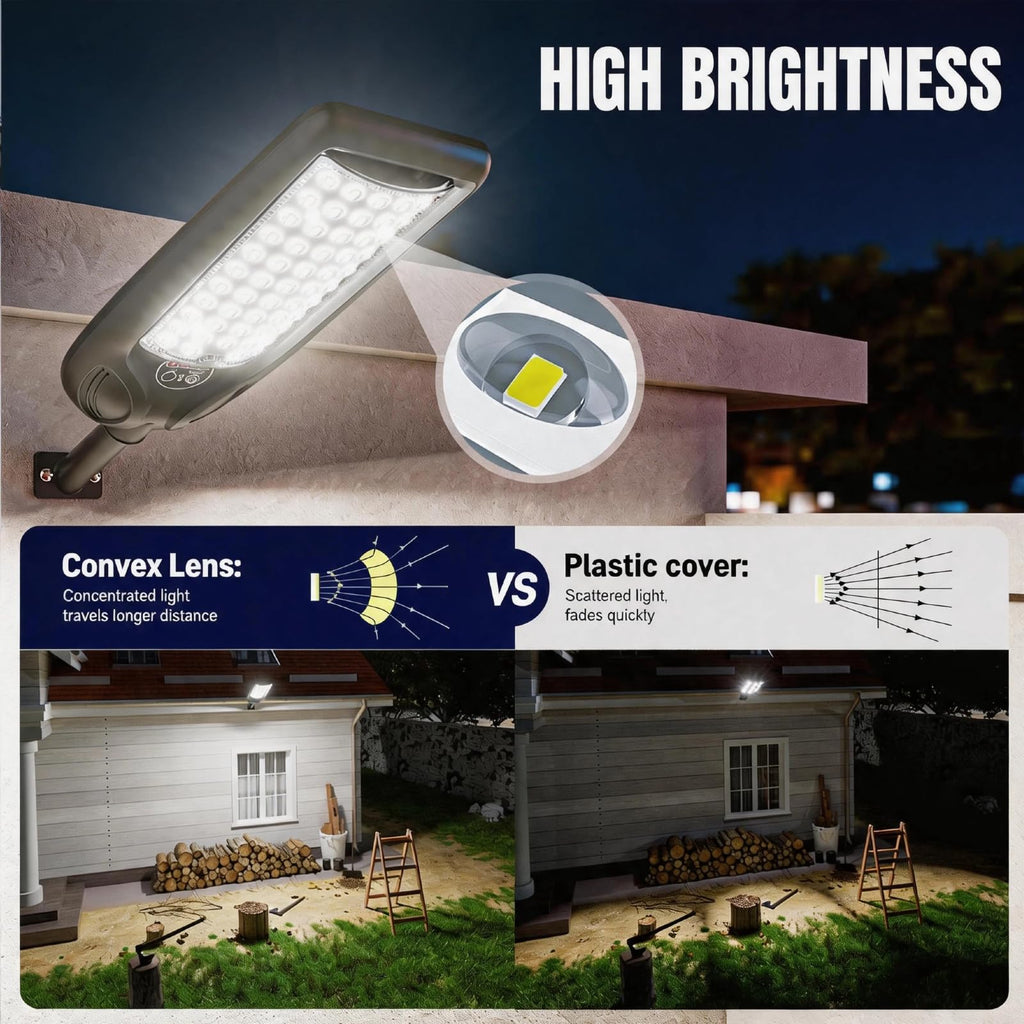 Solar Street Lights Outdoor with Remote Control, Motion Sensor, 6500K Dusk to Dawn, Waterproof Security Light J6156