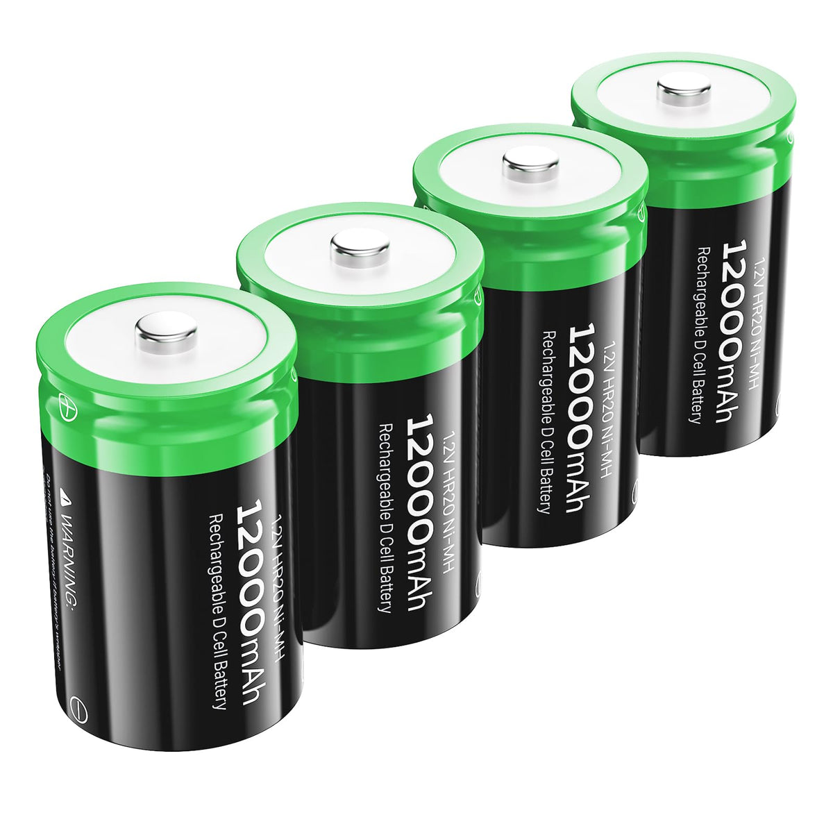 Rechargeable D Batteries, 12000mAh Ni-MH 1.2V 4-Pack V652