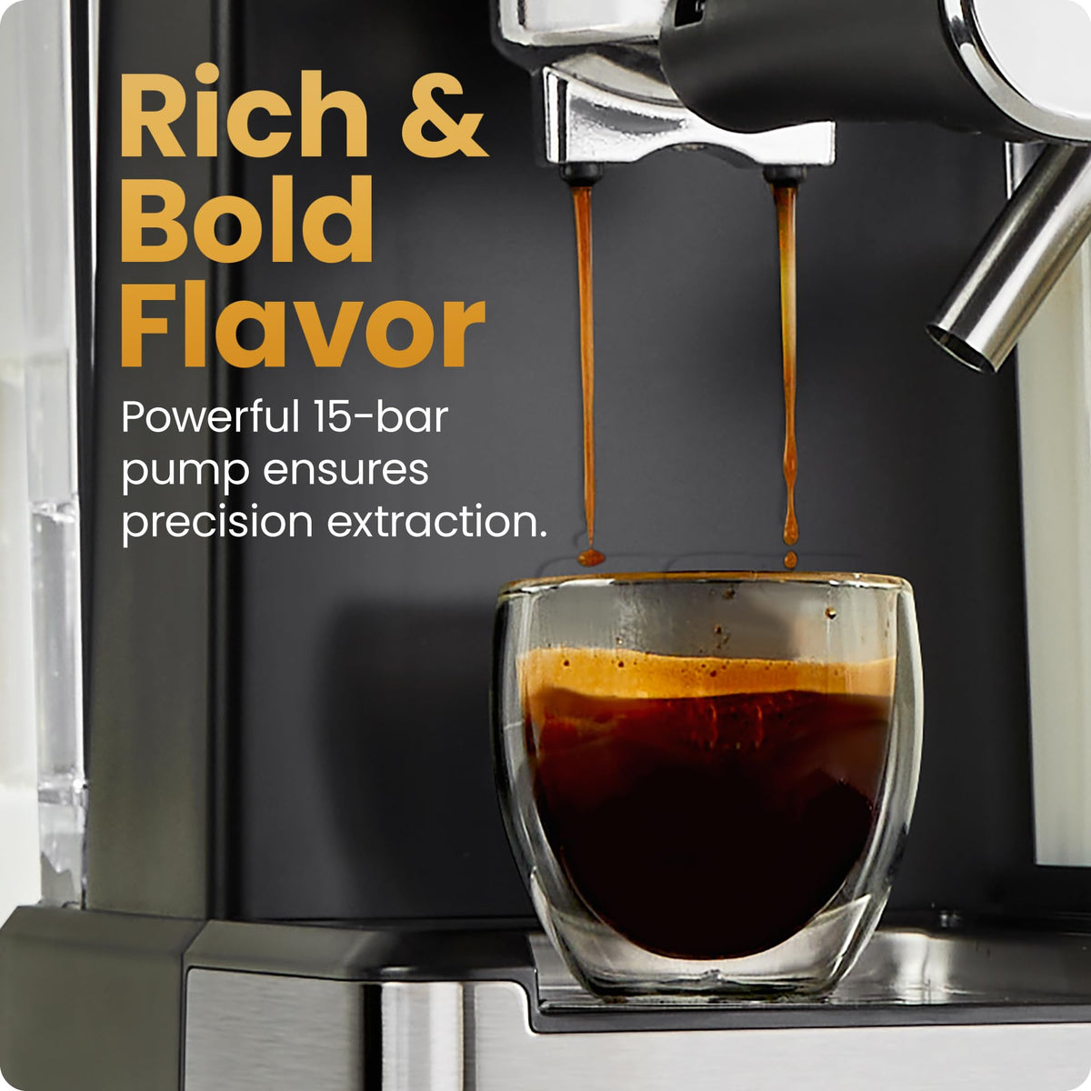 Espresso Machine with Built-In Milk Frother, 1.8 Liter Stainless Steel B832