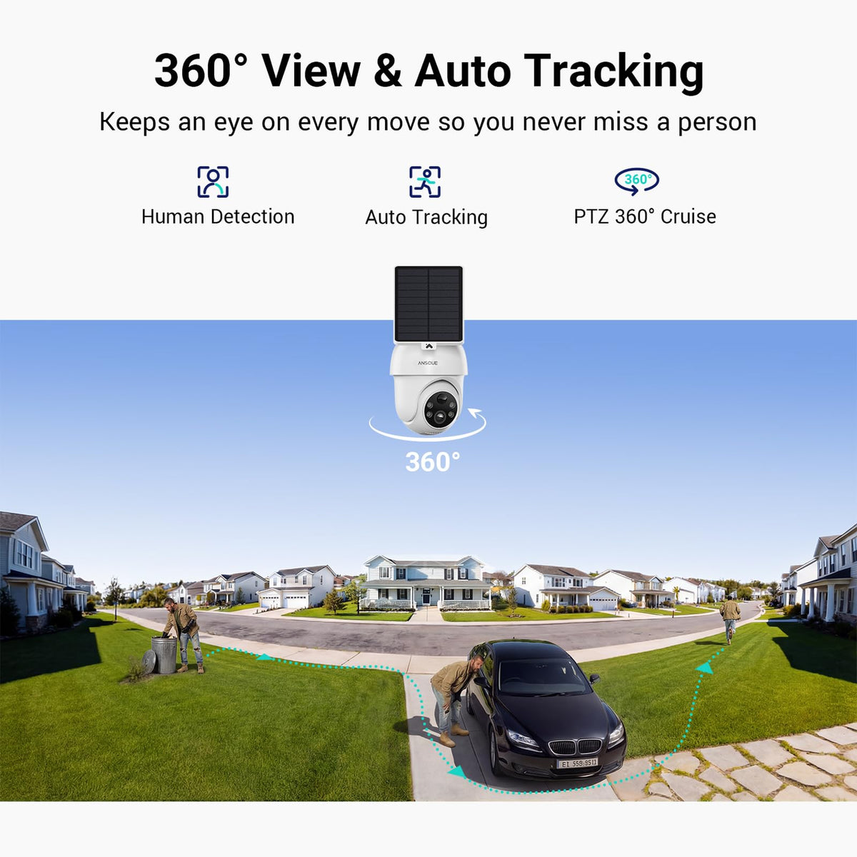 Wireless Outdoor Solar Powered 4-Cam Security Cameras Z91667