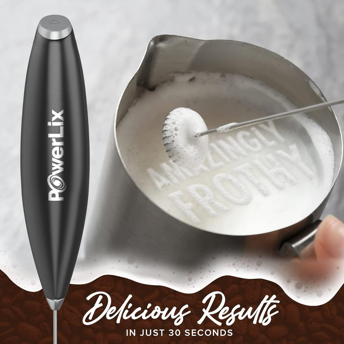 Handheld Battery Operated Electric Whisk Frother With Stand B2435