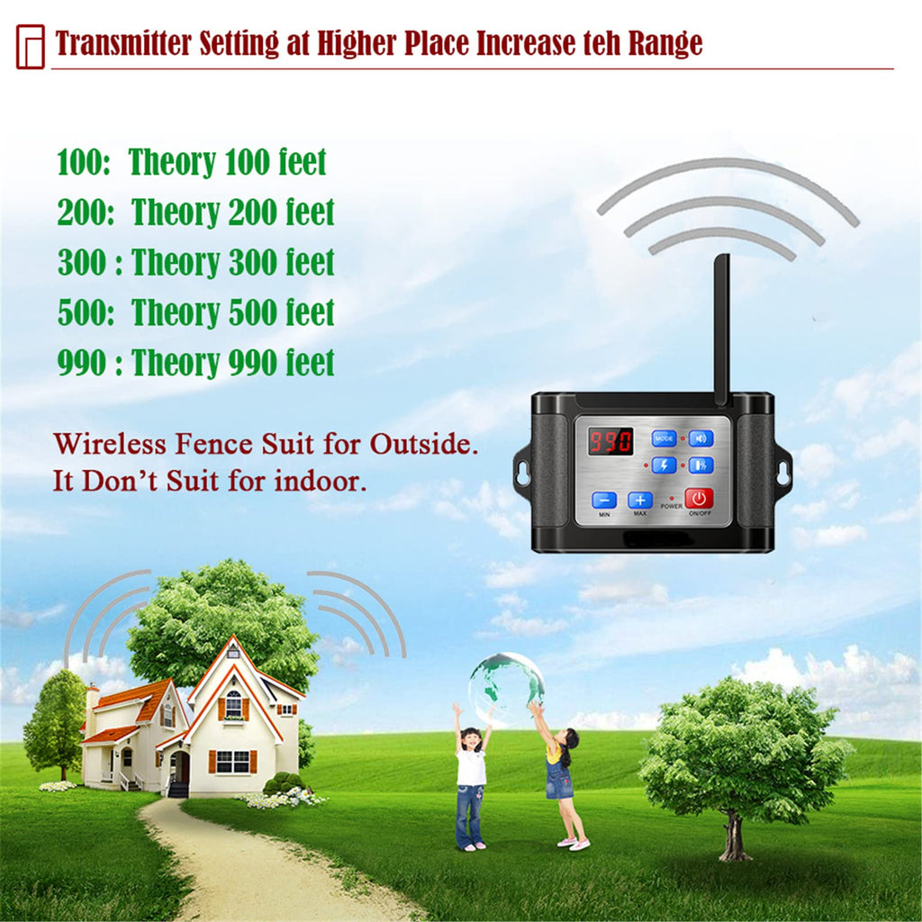 Wireless Dog Fence Training Collar with Remote, Waterproof, 2 Dogs B990668