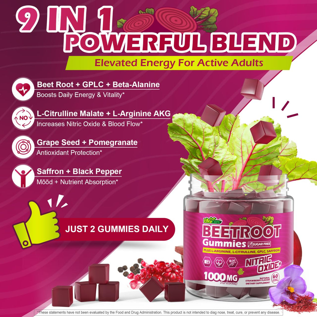 Sugar Free Beet Root Gummies with L-Citrulline & L-Arginine S75227